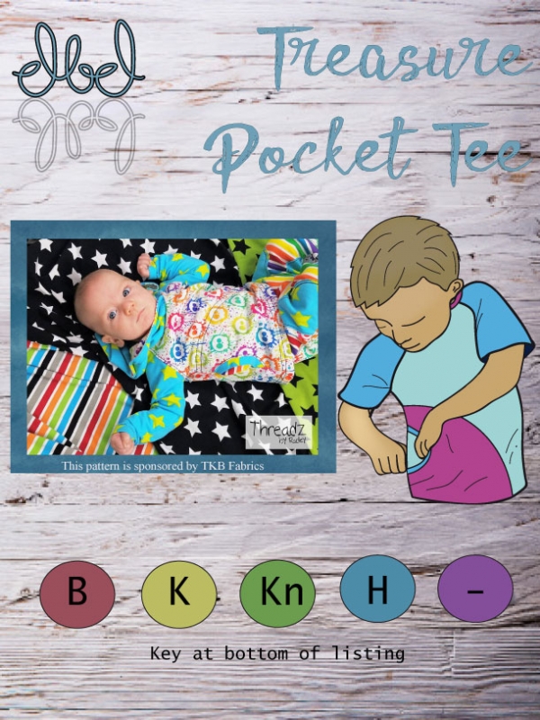 The cover shows a baby lying down on several examples of TKB Fabric and includes